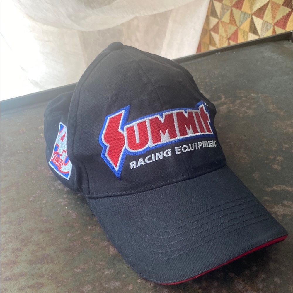 Summit Racing Equipment 40 Years American Flag Embroidered Black Adjustable Cap
